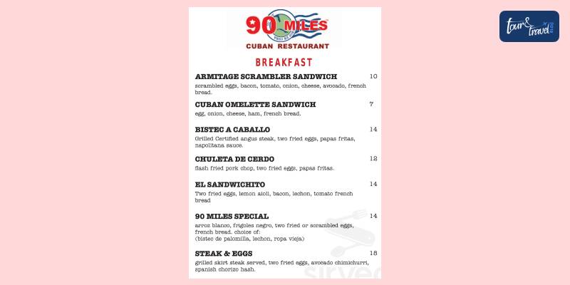 90 Miles Cuban Cafe- Prices