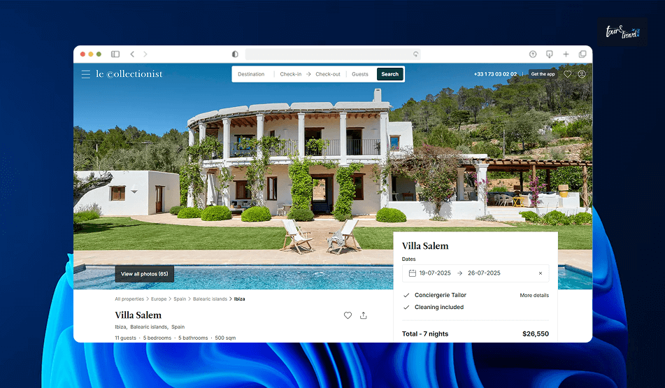 Once you select the villa, there will be pricing details, your check-in and check-out dates