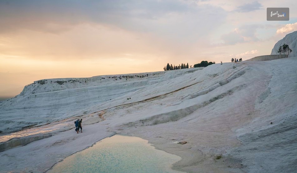 Enjoying A Walk Through The Travertine Terraces