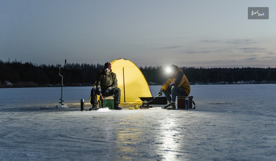 Arctic CharIce Fishing In Heated Tents